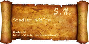 Stadler Nóra névjegykártya
